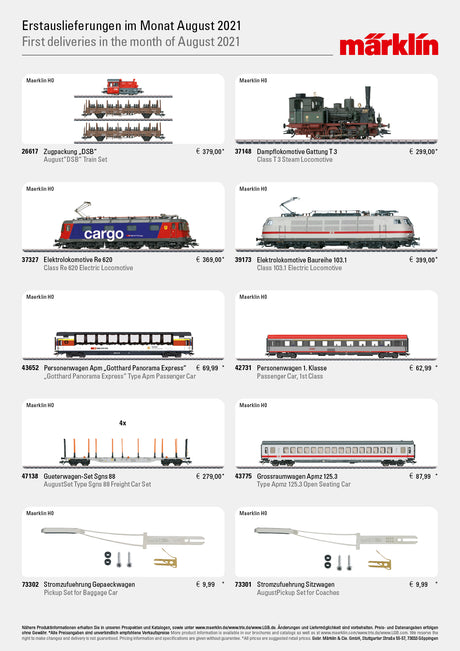 Novedades de Märklin Trix Minitrix y LGB en agosto de 2021