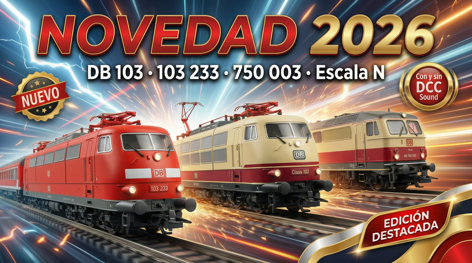 Novedad Arnold 2026: DB Baureihe 103 y 750 003 en escala N con y sin sonido