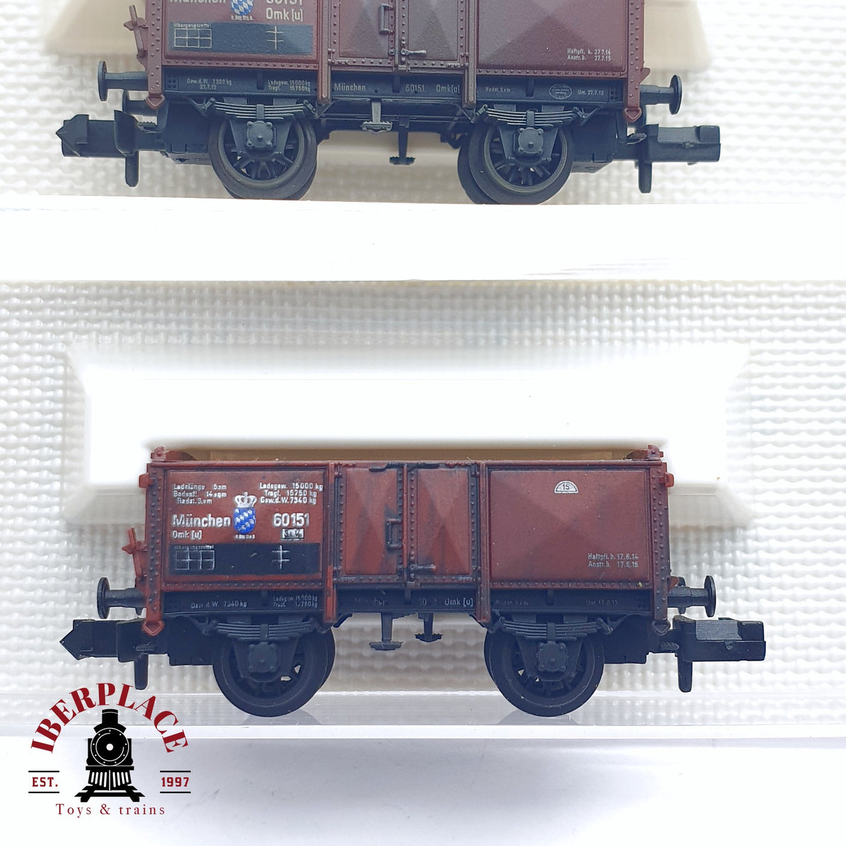 ♻️ 2da mano -  2x Fleischmann 8861 8883 vagones de borde alto München N escala 1:160