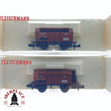 ♻️ 2da mano -  2x Fleischmann 8834 8843 vagones cerrados K.P.E.V N escala 1:160