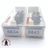 ♻️ 2da mano -  2x Fleischmann 8834 8843 vagones cerrados K.P.E.V N escala 1:160