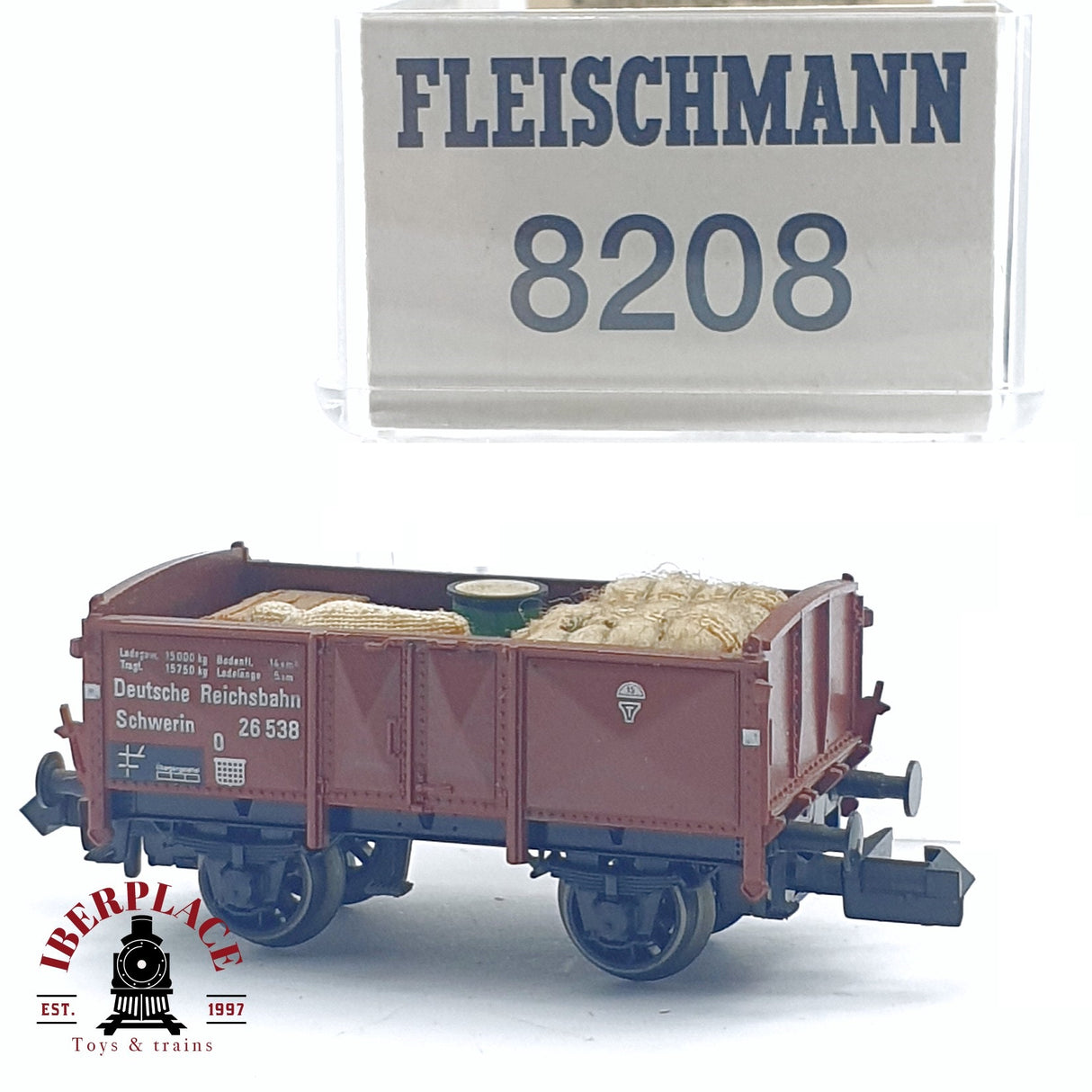♻️ 2da mano - Fleischmann 8208 vagón con carga bultos DR 26 538 N escala 1:160