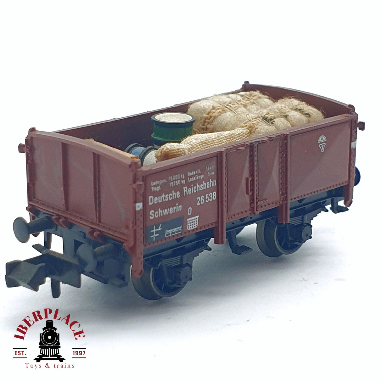 ♻️ 2da mano - Fleischmann 8208 vagón con carga bultos DR 26 538 N escala 1:160