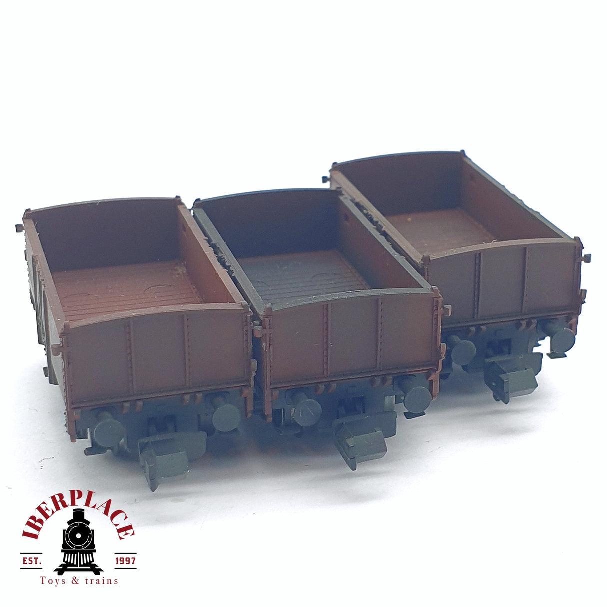 ♻️ 2da mano -  3x Fleischmann 8208 vagones de borde alto DR N escala 1:160