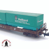 ♻️ 2da mano - Roco 25290 vagón plataforma con contenedor ÖBB Vaillant N escala 1:160