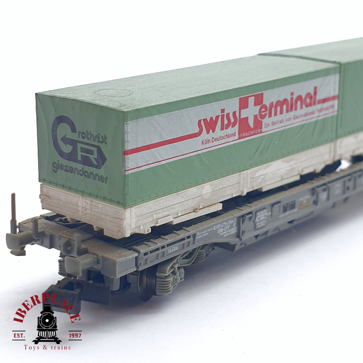 ♻️ 2da mano - Roco 25300 vagón swiss terminal Hupac SBB CFF  N escala 1:160