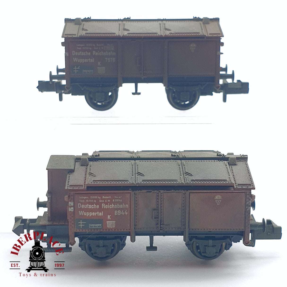 ♻️ 2da mano - 2x Fleischmann 8214 8213 vagones mercancía cerrado DR N escala 1:160