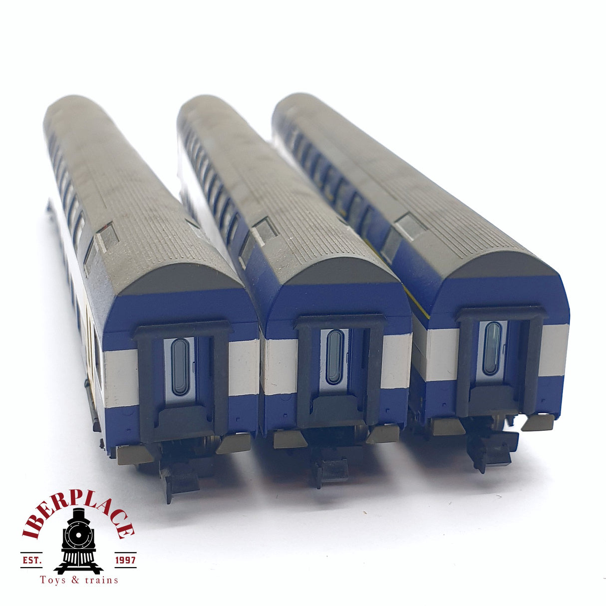 ♻️ 2da mano - 3x Fleischmann vagones pasajero de doble piso clase 1-2 SBB CFF N escala 1:160
