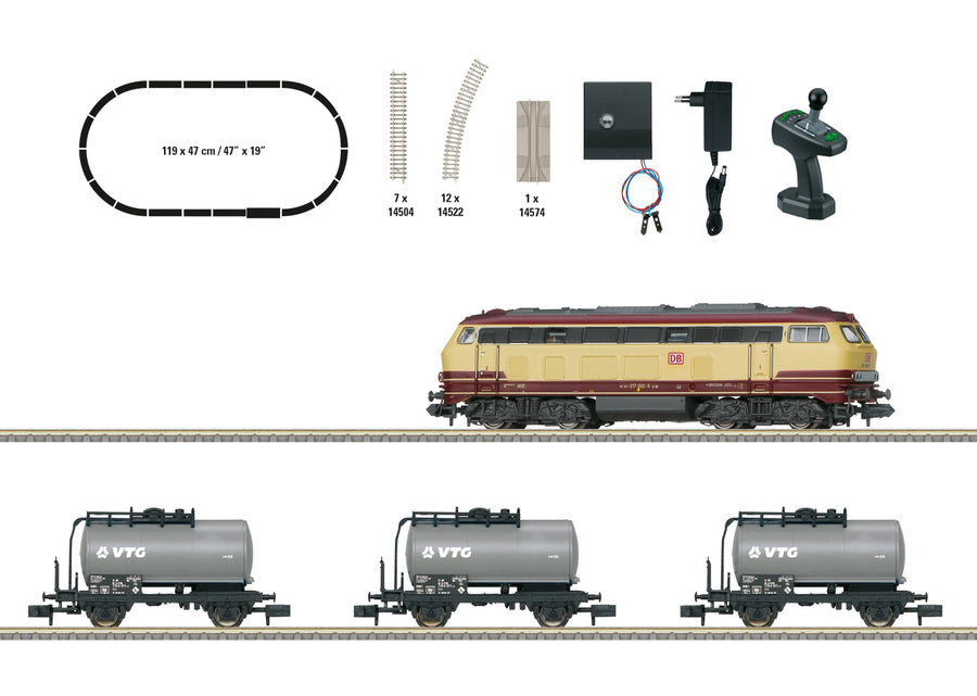 Minitrix 11160 – Set de iniciación Tren de mercancías BR 217 – N 1:160 · Foto del fabricante