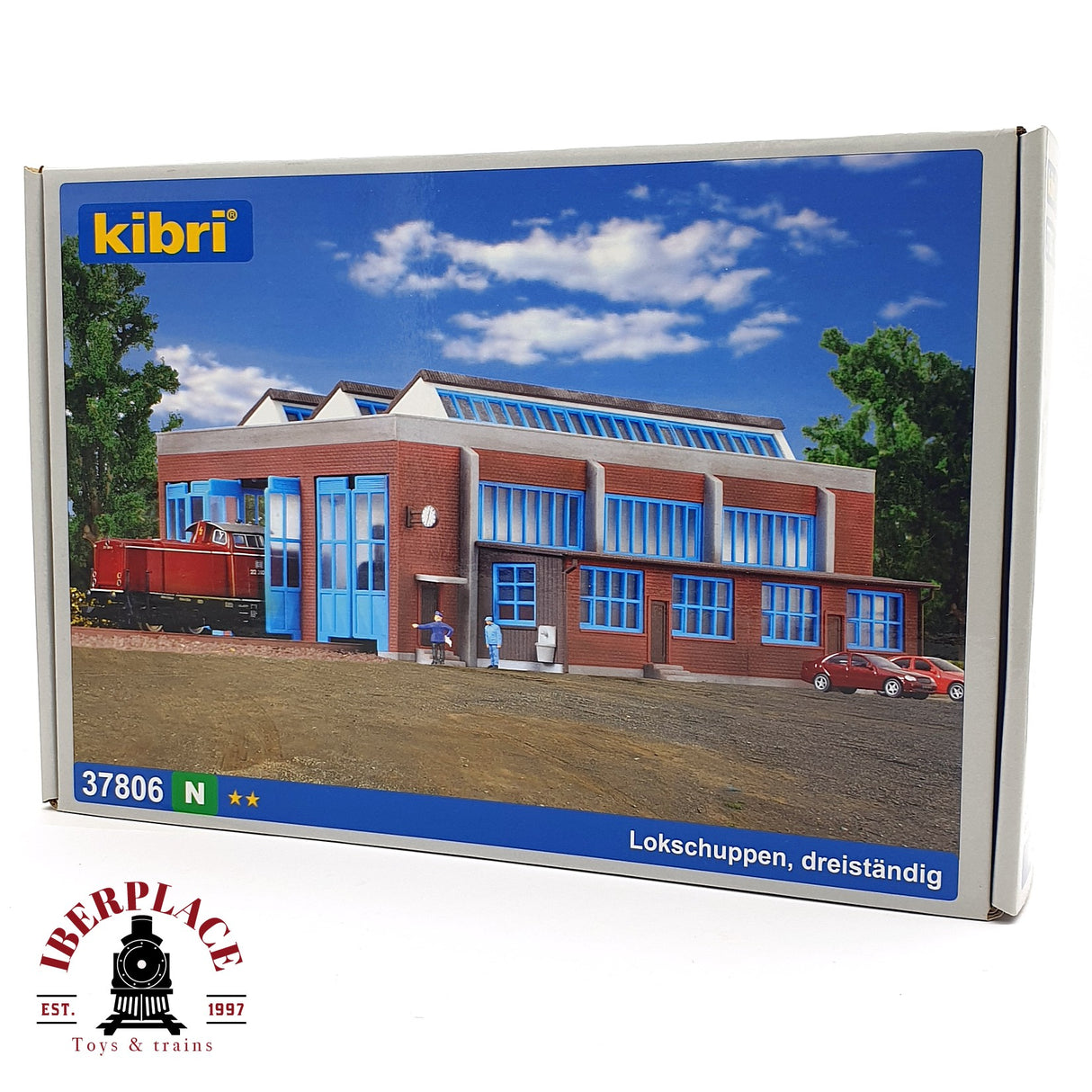 ♻️ Segunda mano - Kibri 37806 Cobertizo para locomotoras 18,5x14x7cm N escala 1:160