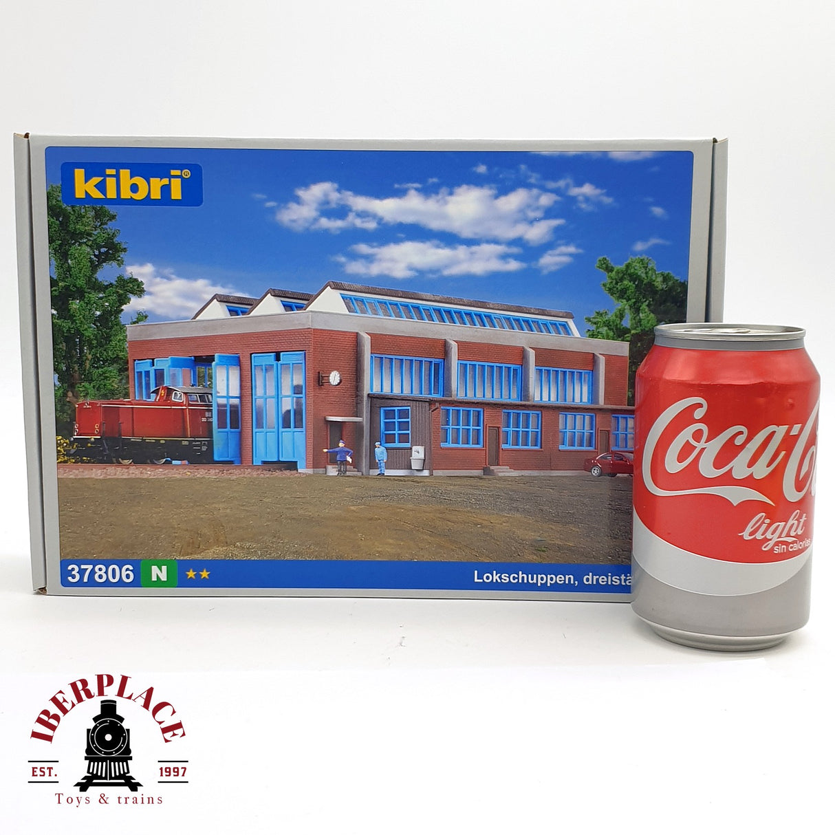 ♻️ Segunda mano - Kibri 37806 Cobertizo para locomotoras 18,5x14x7cm N escala 1:160