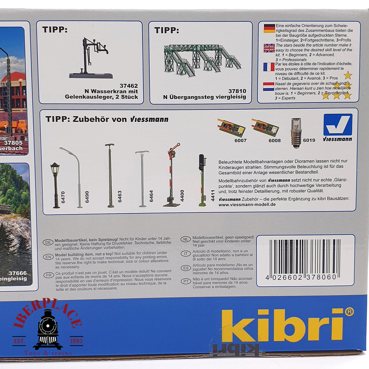 ♻️ Segunda mano - Kibri 37806 Cobertizo para locomotoras 18,5x14x7cm N escala 1:160