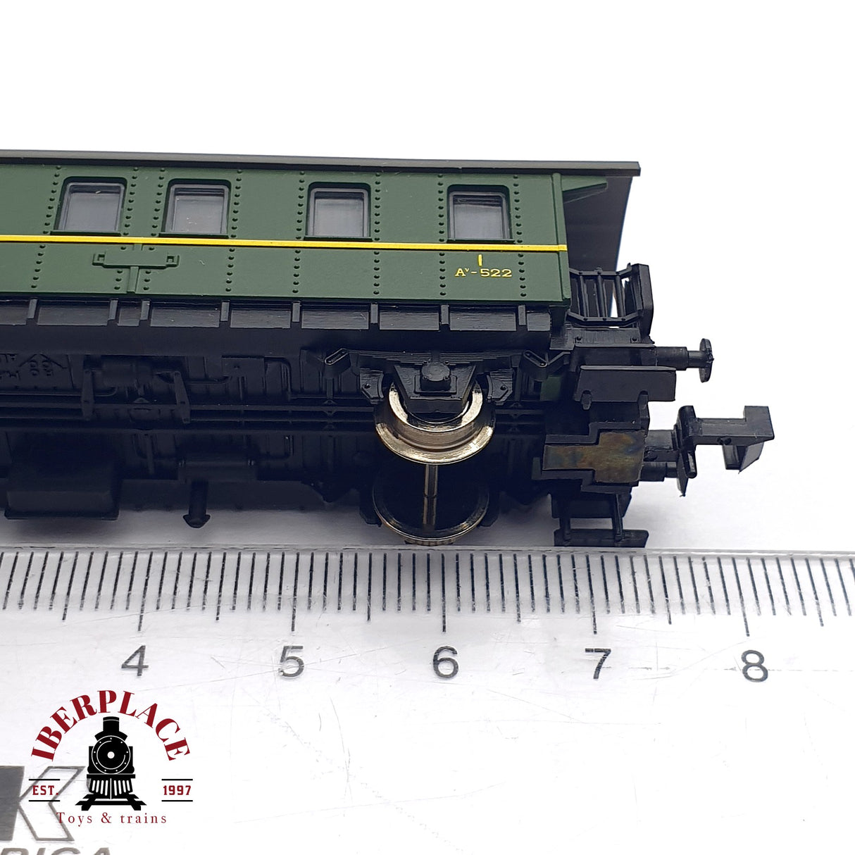 ♻️ Segunda mano - Roco 24413 vagón pasajeros RENFE A522 verde N escala 1:160 1/2