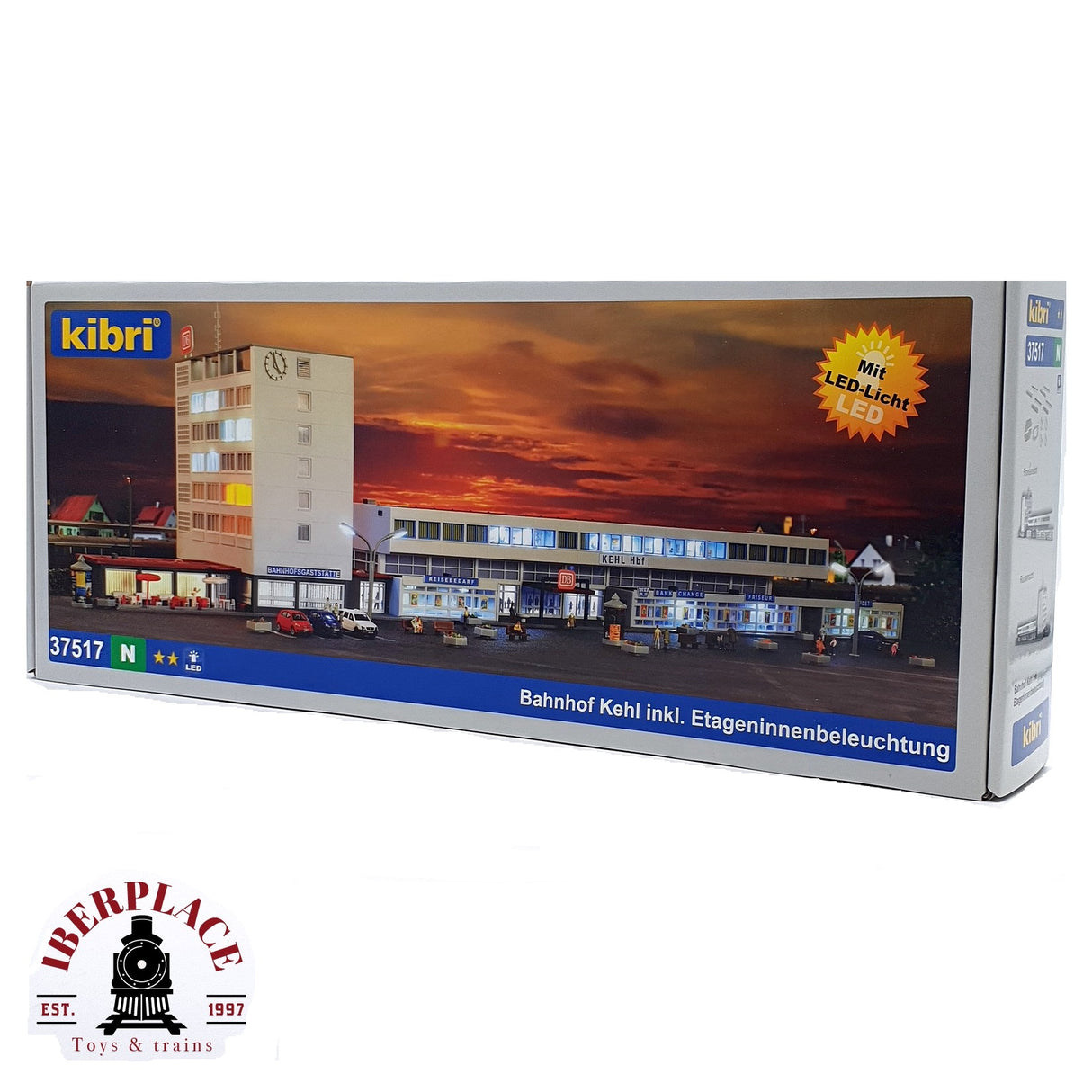 ♻️ Segunda mano - Kibri 37517 Estación de tren con iluminación interior N escala 1:160