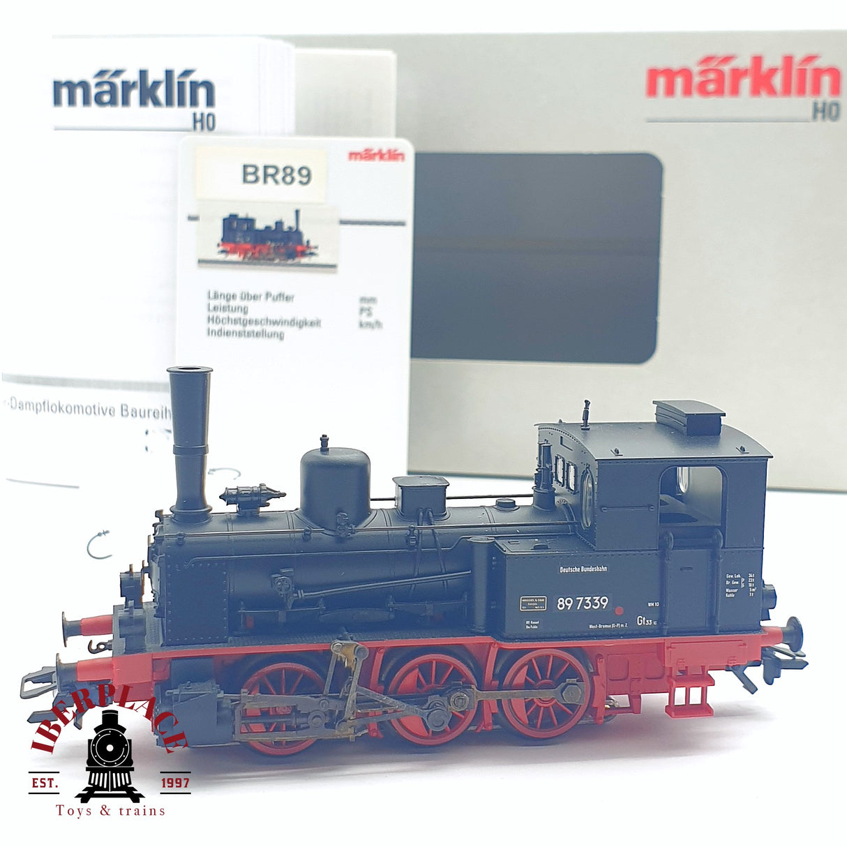 ♻️ 2da mano - Märklin 37143 Digital Locomotora de vapor DB 89 7339 con sonido H0 escala 1:87