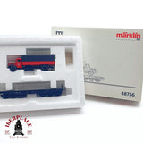 ♻️ 2da mano - Märklin 48756 vagón plataforma con camion de bomberos H0 escala 1:87