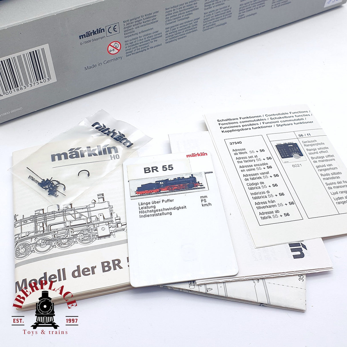 ♻️ 2da mano - Märklin 37540 Digital Locomotora de vapor DR 55 3634 con sonido H0 escala 1:87