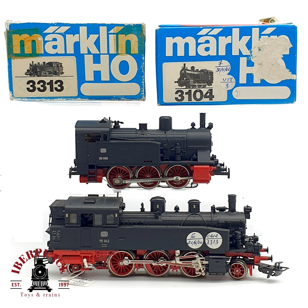 ♻️ AC 2x Märklin 3104 3313 Locomotoras de vapor DB H0 escala 1:87 A28