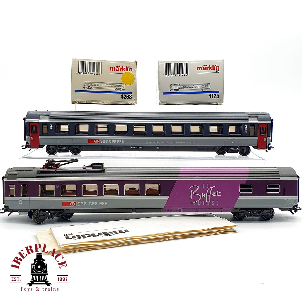 ♻️ AC 2x Märklin vagones pasajeros SBB Le Buffet Suisse H0 escala 1:87 A28