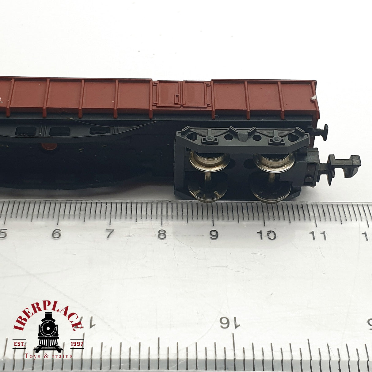 ♻️ IBERTREN vagón con carga de gravilla RENFE RN Rojo oxido N escala 1:160