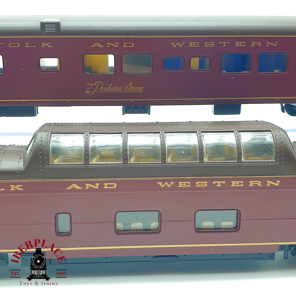 ♻️ 🚂 Rivarossi 4x vagones Norfolk and Western N&W Vista Dome Mail DC Escala H0 1:87