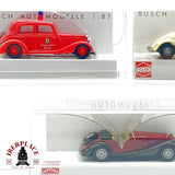 ♻️ 🚂 Busch 3x Coches Morgan Plus 8 Mercedes 170V VW Kafer 47104 41421 Escala H0 1:87