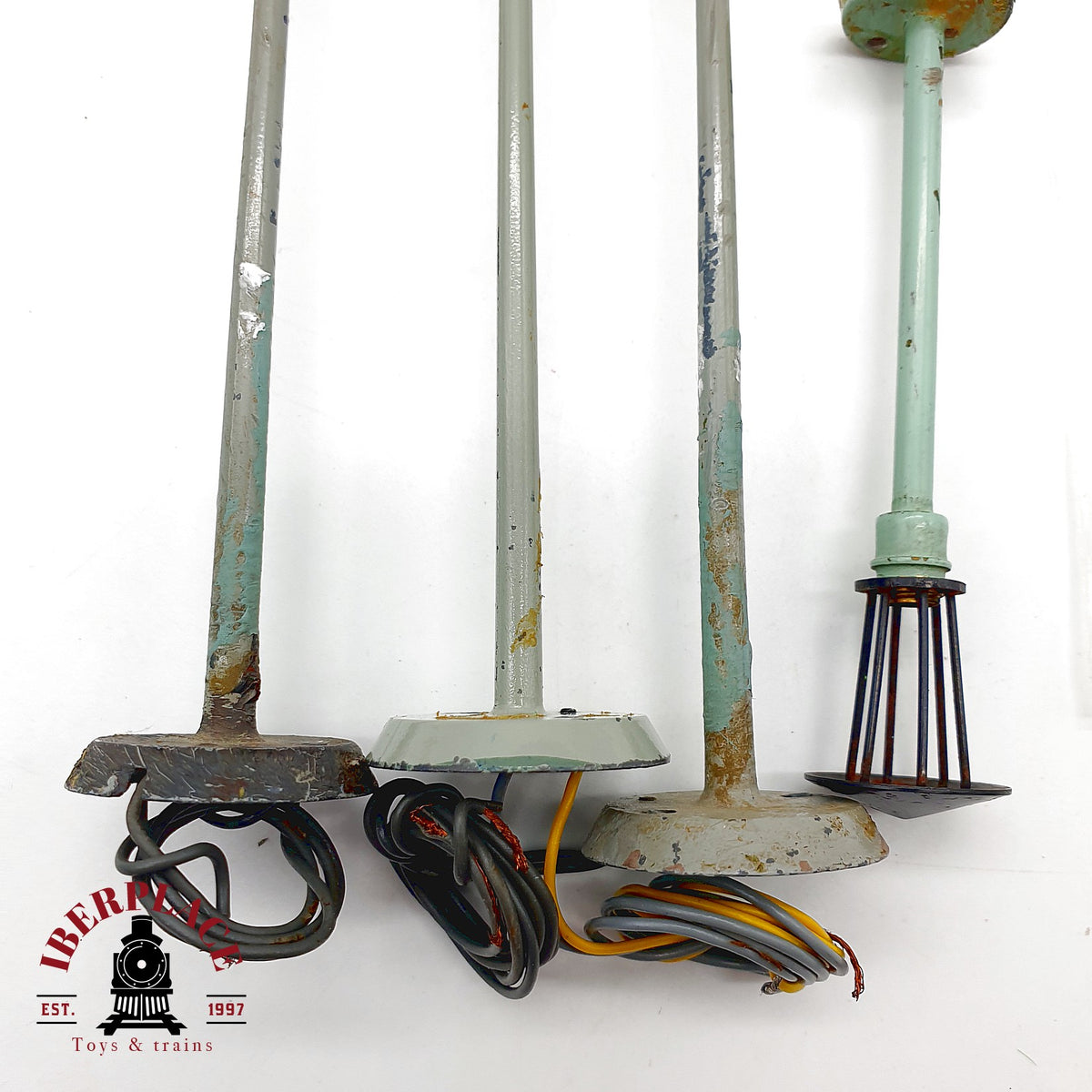 ♻️ 🛠️ Märklin 4x 448/4 farola estacion 1 mastil iluminacion Escala H0 1:87