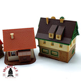 ♻️🚂  Kibri 3x casas de ciudad Edificios  Escala Z 1:220