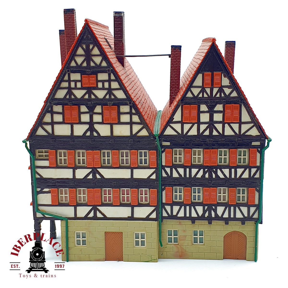 ♻️ Farmacia de la plaza Rathaus-Apotheke edificio entramado de madera Escala H0 1:87