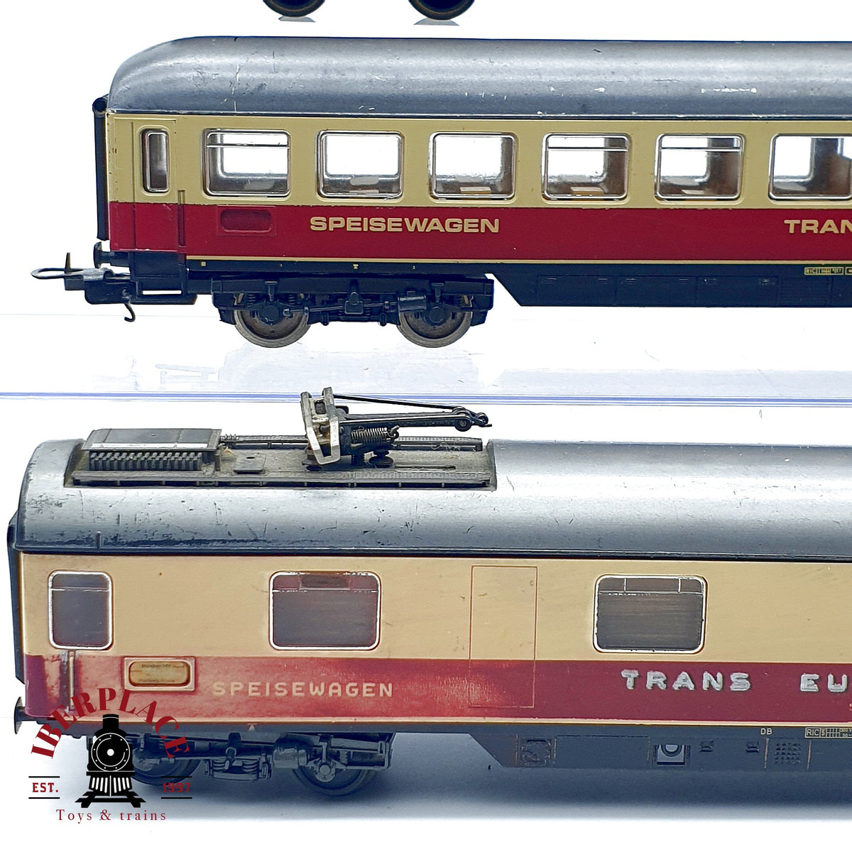 ♻️ 🚂 Lima 4x vagones Trans Europ Express (TEE) Rheingold DB coche panorámico DC Escala H0 1:87