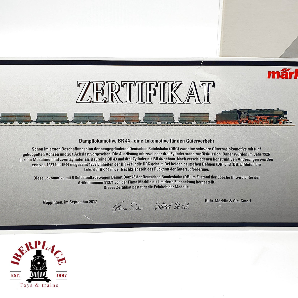 ♻️ ✨ Märklin 81371 Set Tren de Mercancias BR 44 Ep III schwerer Güterzug DB Mini-Club Escala Z 1:220