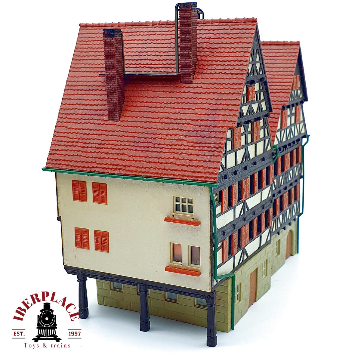 ♻️ Farmacia de la plaza Rathaus-Apotheke edificio entramado de madera Escala H0 1:87