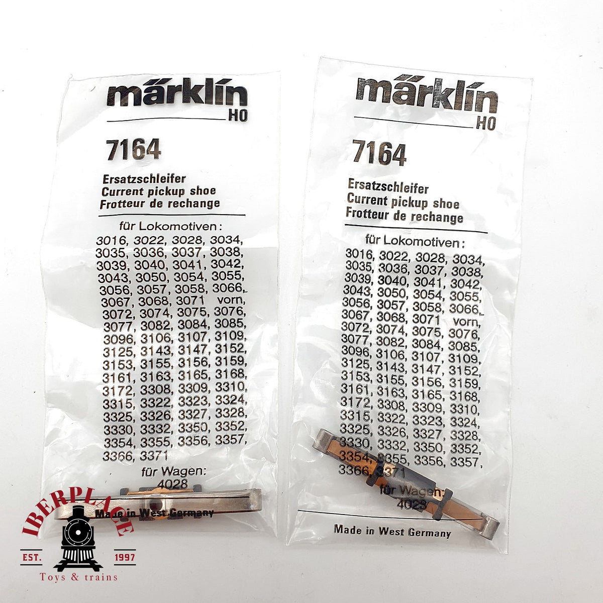♻️✨Märklin 7164 2x Schleifer Ersatzschleifer Patin toma corriente Escala H0 1:87