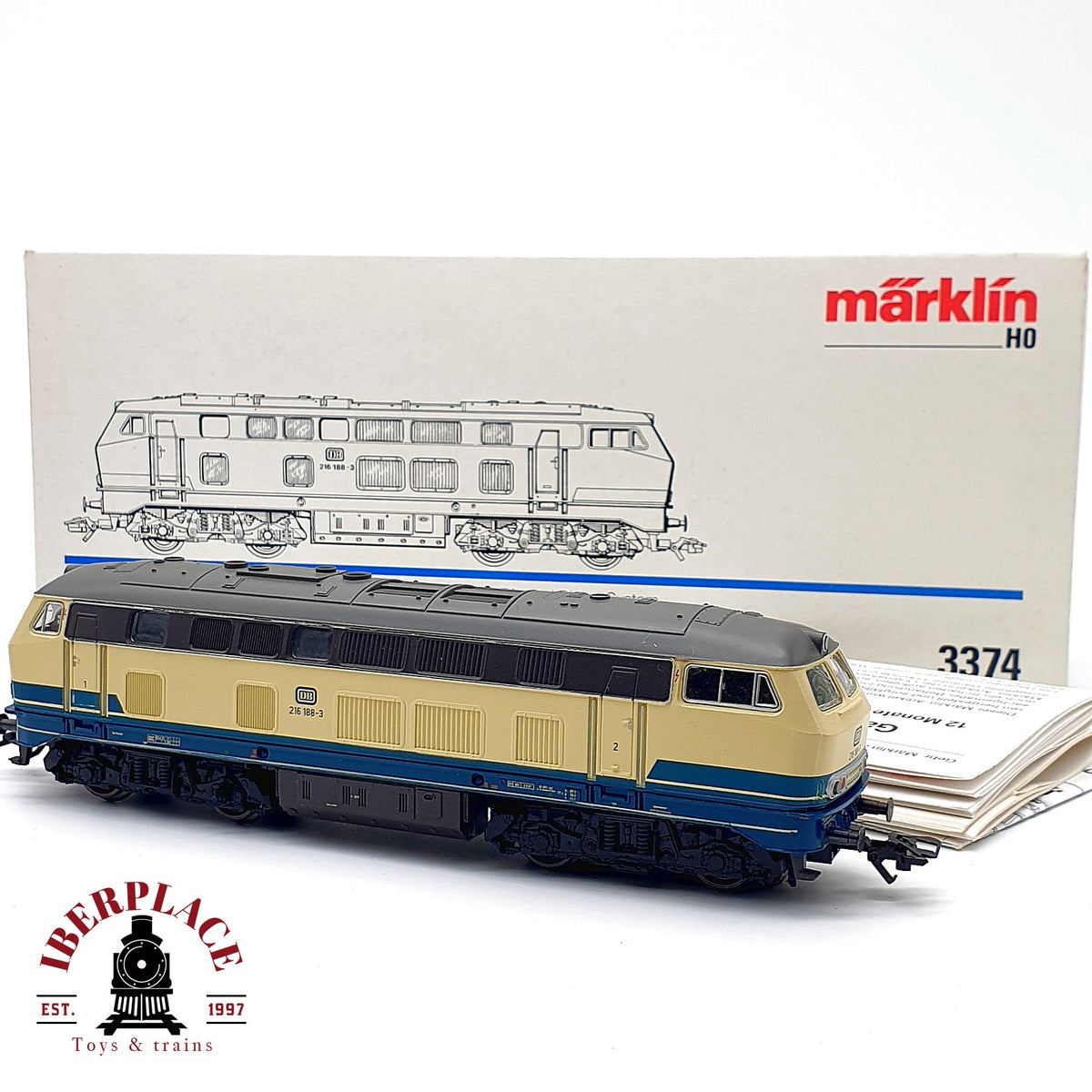 ♻️✨ Märklin 3374 Locomotora diesel BR 216 188-3 DB Ep IV AC Escala H0 1:87