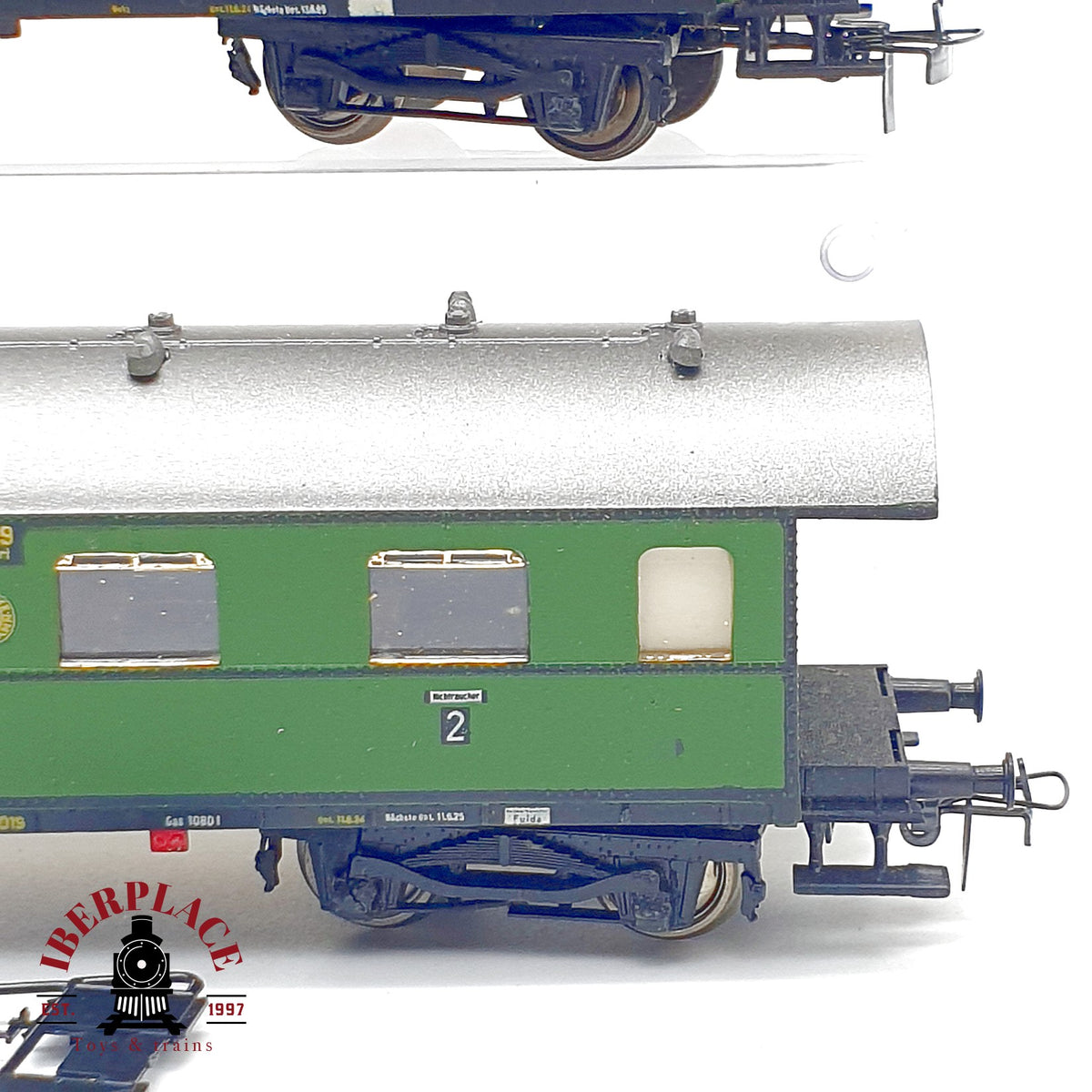 ♻️ 🚂 Piko DDR 426/33/1 Set 3 coches pasajeros 2/3 clase DRG verde clasico Escala H0 1:87