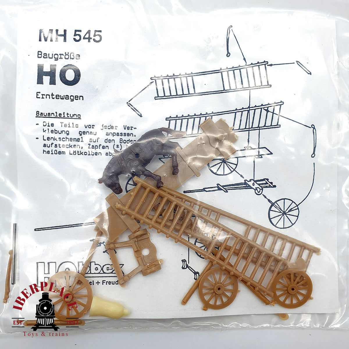 ♻️ 🚂 Figuras Carro De Cosecha Hobbex MH 545 Y Figuras varias oficiales Escala H0 1:87