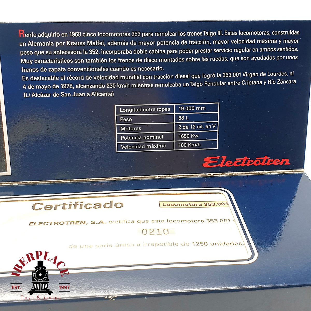 ♻️✨ Electrotren 2301 Locomotora RENFE Virgen de Lourdes Talgo Escala H0 1:87