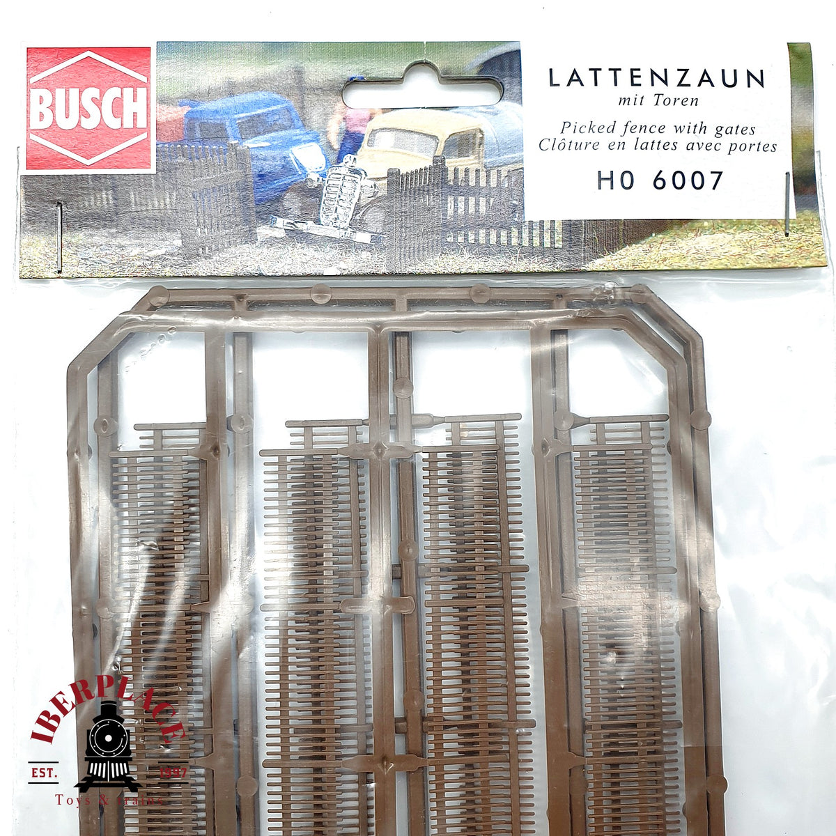 ♻️ 🆕 Busch 6007 7027 Valla de listones y portales tunel  Escala H0 1:87