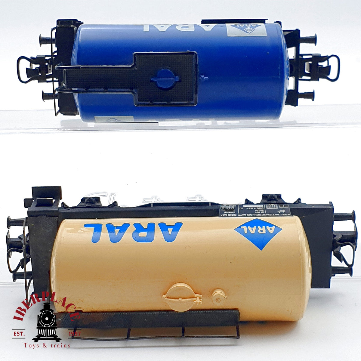 ♻️ 🚂 Marklin 2x vagones cisterna DB ARAL Azul crema escala H0 1:87
