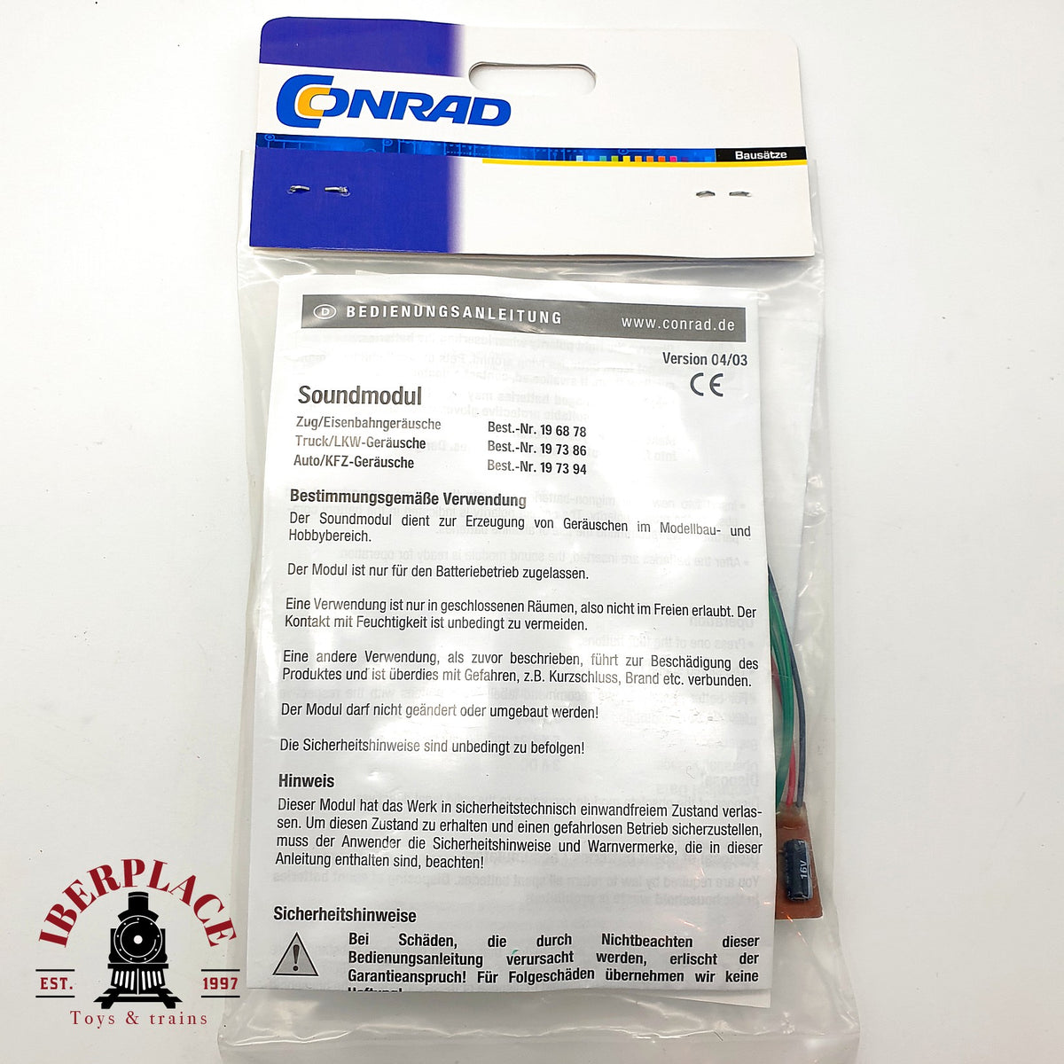 ♻️ 🆕Conrad 196878 Modulo de Sonido Locomotora de Vapor Escala H0 1:87