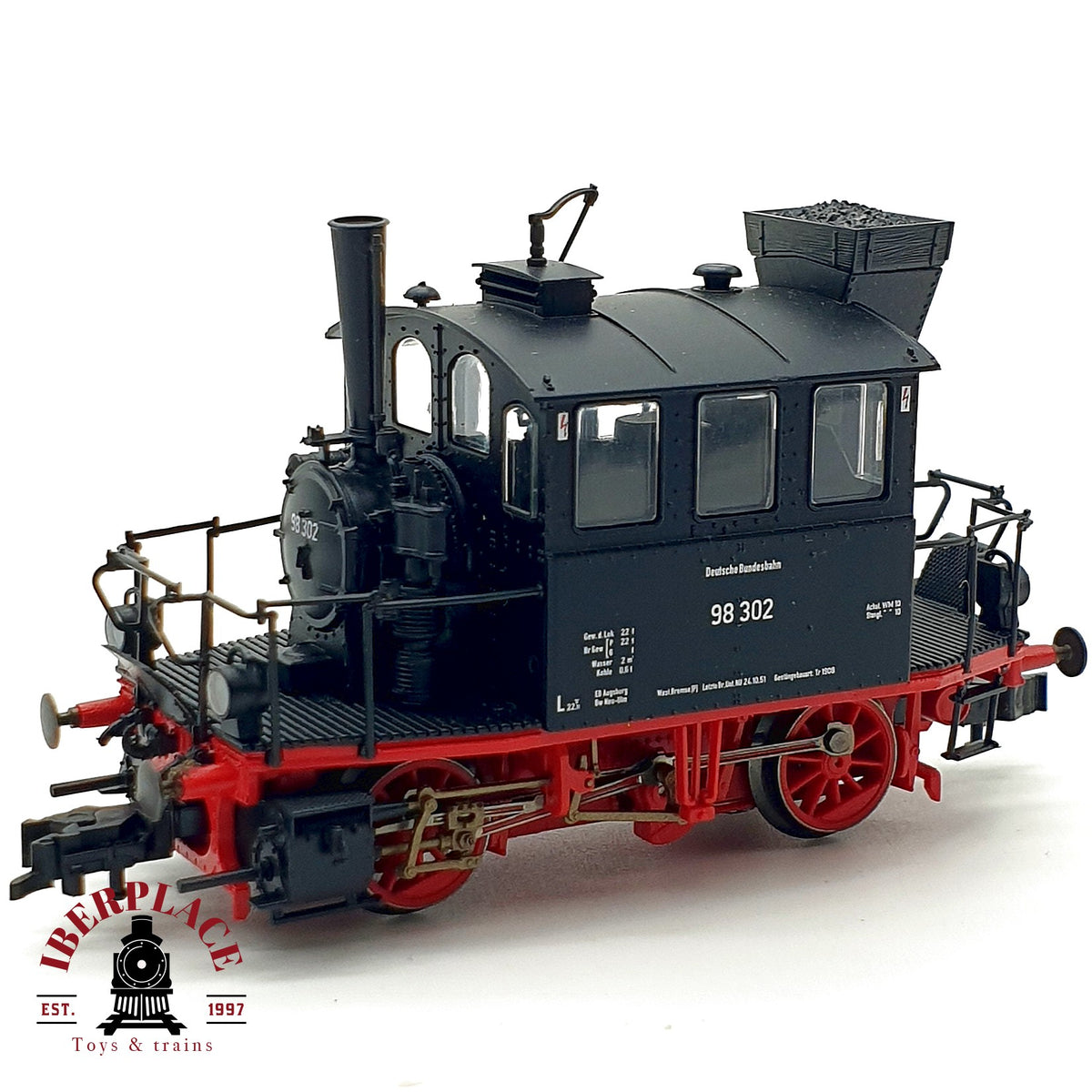 ♻️ ✨ Roco Locomotora vapor BR 98 302 DB Ep III DC Tenderlok Glaskasten Escala H0 1:87