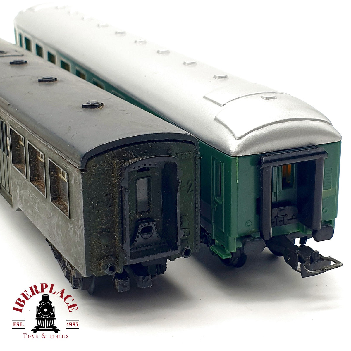 ♻️ 🚂 Lima Bachmann 2x vagones pasajero 2 vias y carga para vagon mercancia Escala H0 1:87