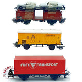 ♻️ 🚂 Märklin 3x vagones mercancías portacoches Jamaica Frey AC 4509 4613 Escala H0 1:87