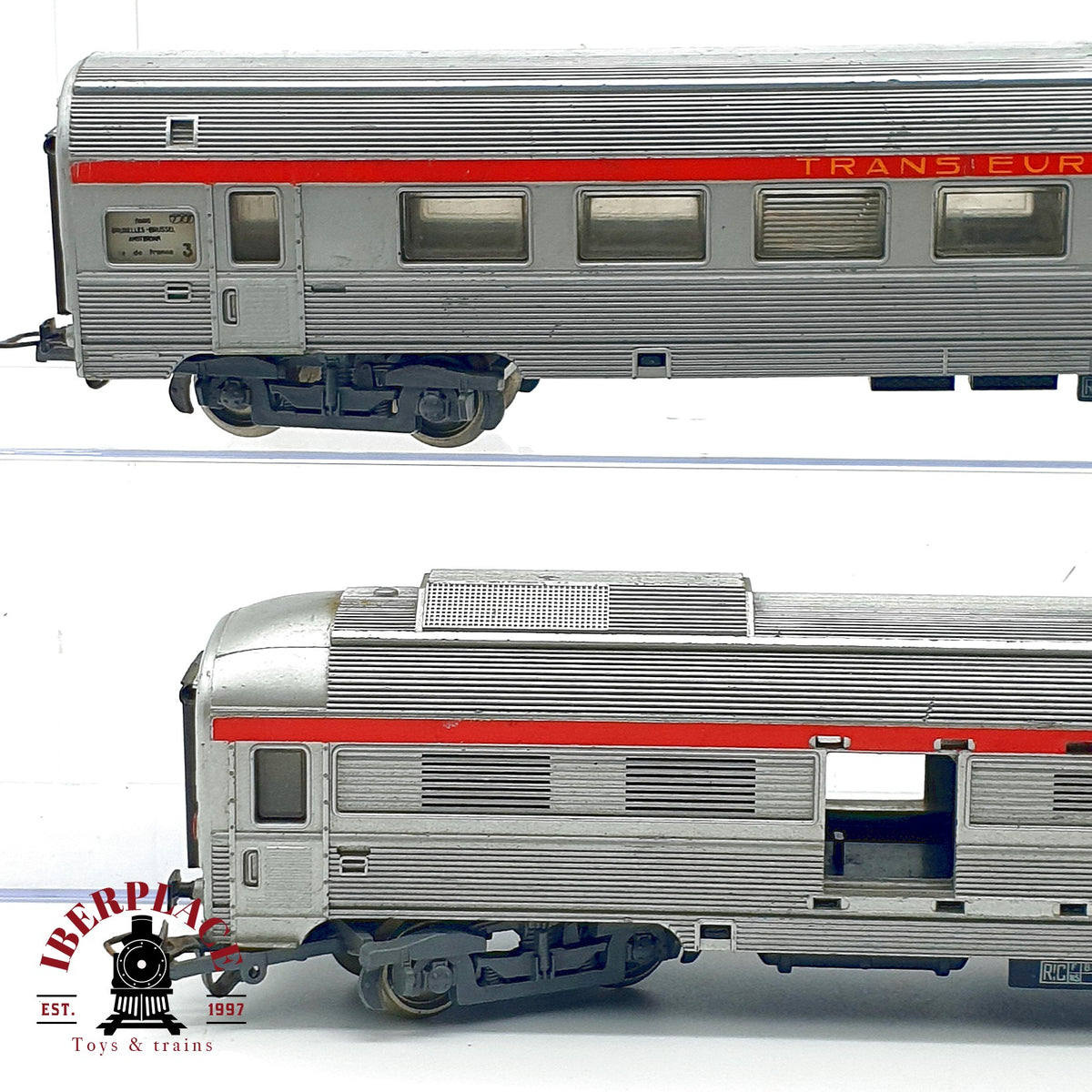♻️🛠️ Jouef  locomotora CC 40101 sin motor + 2 vagones TEE SNCF restaurar repuestos DC Escala H0 1:87