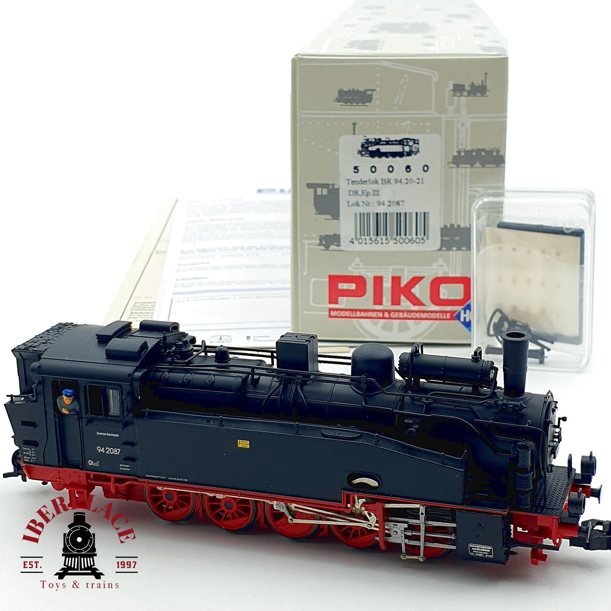 ♻️✨ PIKO 50060 locomotora vapor BR 94 2087 DR epoca III Escala H0 1:87 DC