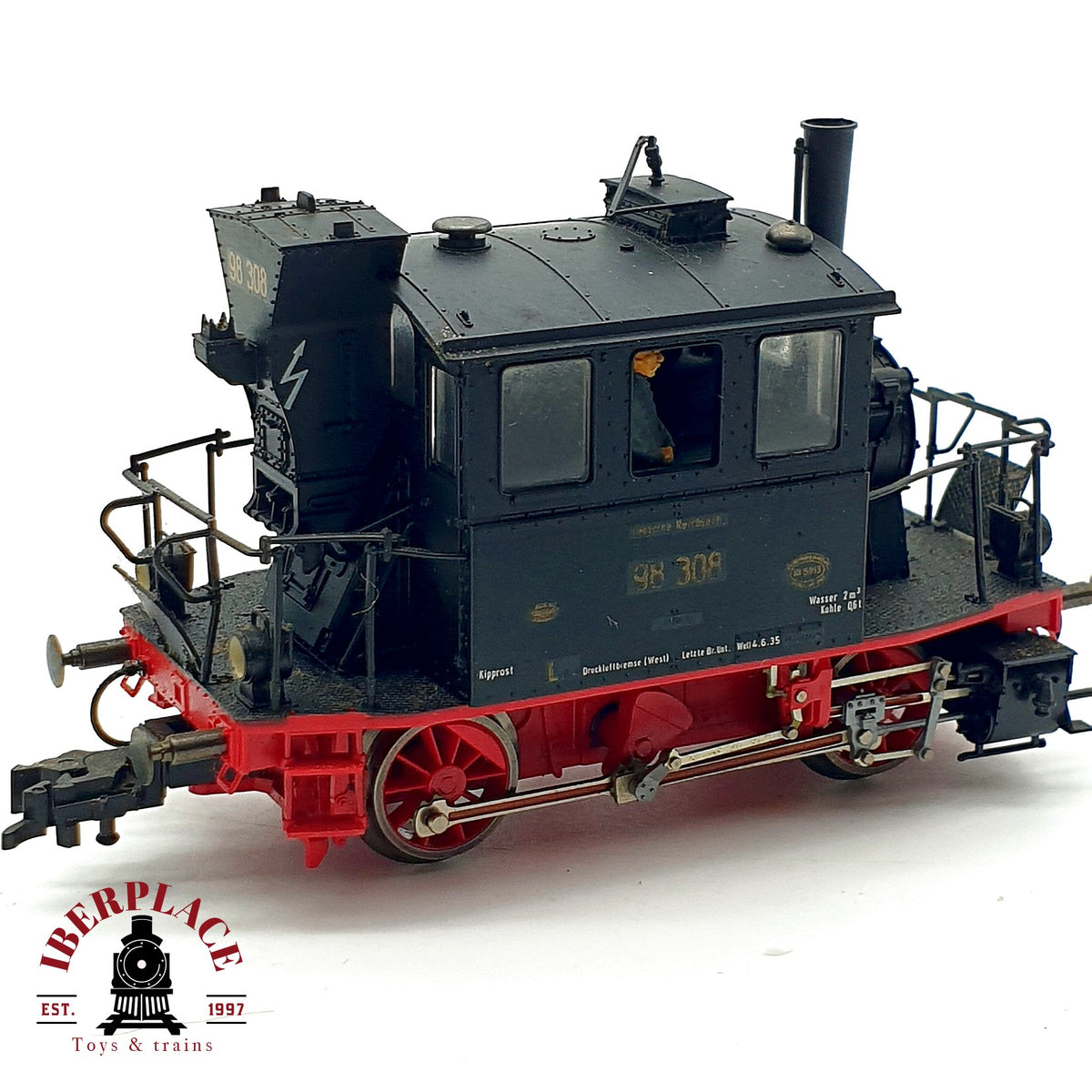 ♻️✨ Trix Locomotora vapor BR 98 308 DRG Ep II DC Tenderlok Glaskasten Escala H0 1:87