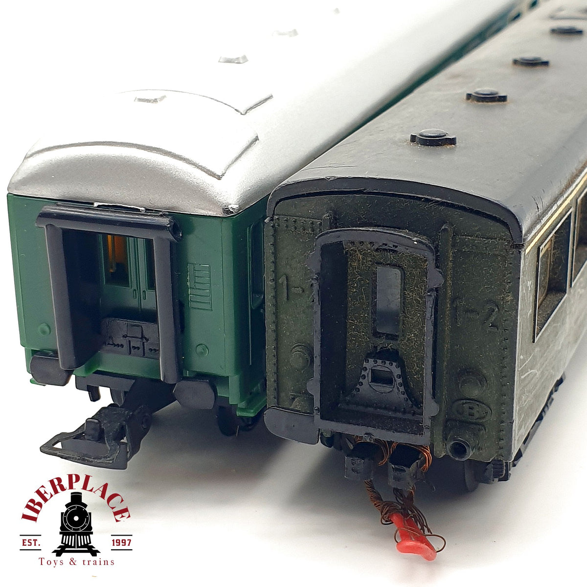 ♻️ 🚂 Lima Bachmann 2x vagones pasajero 2 vias y carga para vagon mercancia Escala H0 1:87