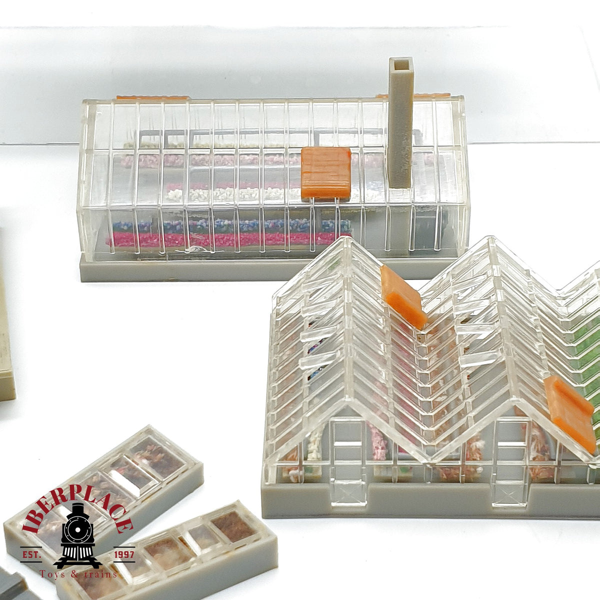♻️ 🚂 Accesorios Maqueta Invernaderos Carboneria Kiosco Escala H0 1:87
