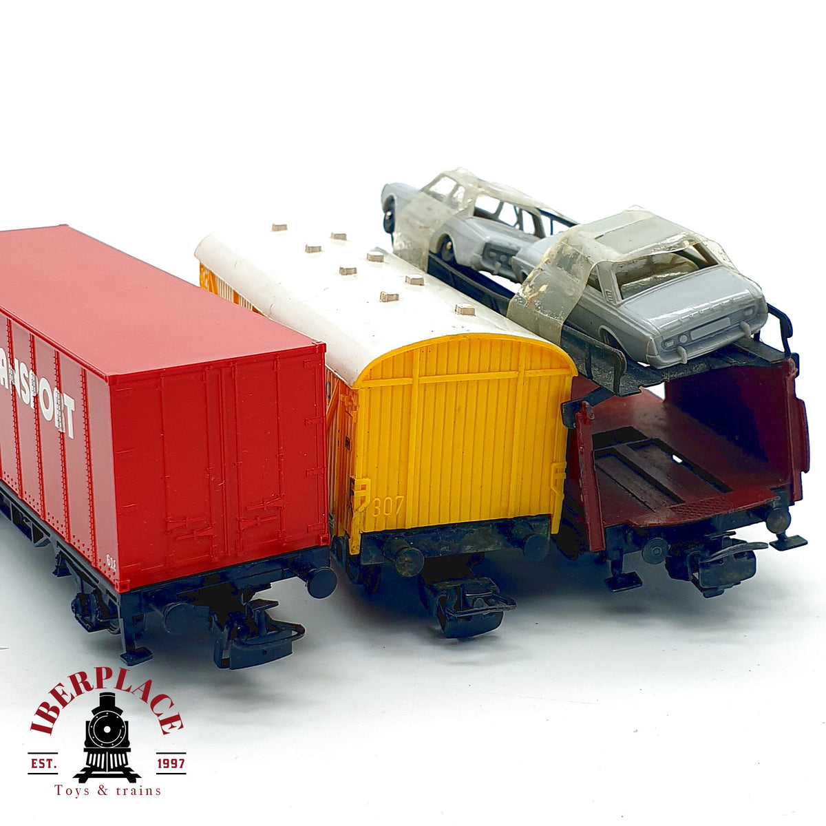 ♻️ 🚂 Märklin 3x vagones mercancías portacoches Jamaica Frey AC 4509 4613 Escala H0 1:87