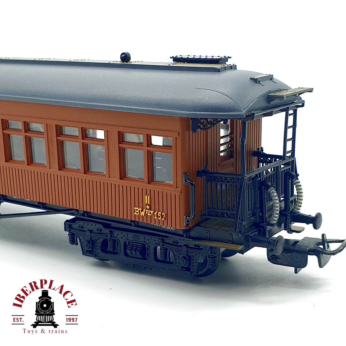 ♻️ ✨ Electrotren vagón pasajeros madera MZA BWf 157 RENFE marrón DC Escala H0 1:87